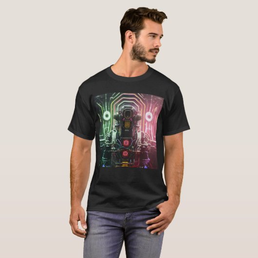 ロボット1人黒Tシャツ Tシャツ (正面フル)