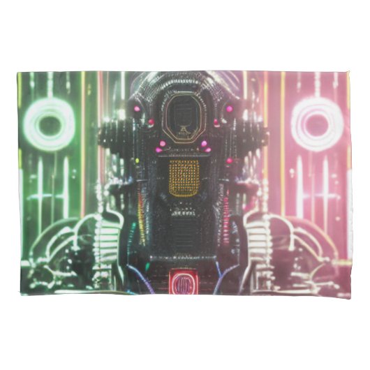 ロボット1白色標準枕ケース 枕カバー (正面)