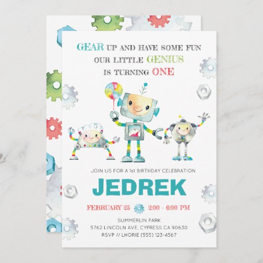 ロボット1 招待状 (正面/裏面)
