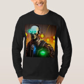 ロボット2人黒長袖Tシャツ Tシャツ (正面)