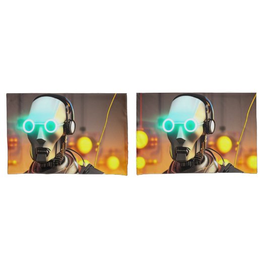 ロボット2灰色の標準枕カバーのペア 枕カバー (フロントセット)