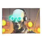 ロボット2灰色の標準枕カバーのペア 枕カバー (正面右)