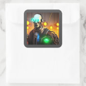 ロボット2角ステッカー スクエアシール (バッグ)