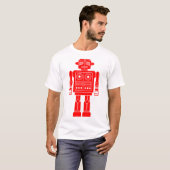 ロボット270620/010 - 赤と白 Tシャツ (正面フル)