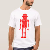 ロボット270620/011 - 赤と白 Tシャツ (正面)