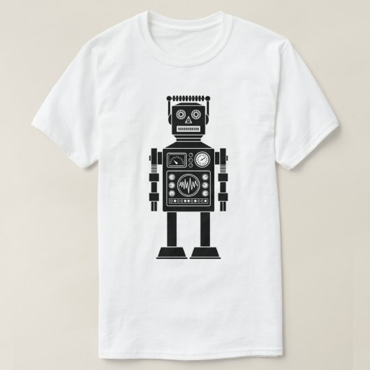 ロボット270620/06 – 白黒Tシャツ Tシャツ (デザイン正面)