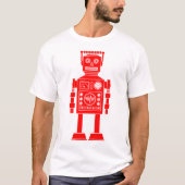 ロボット270620/06 - 赤と白 Tシャツ (正面)
