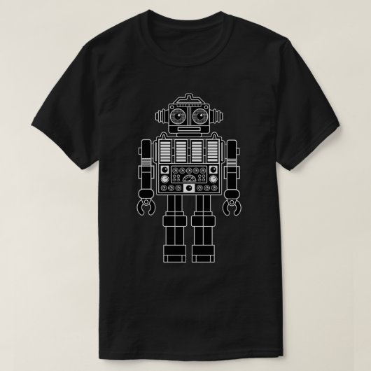 ロボット270620/08 – 白黒Tシャツ Tシャツ (デザイン正面)