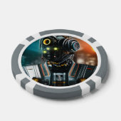 ロボット3グレー1ストライプのトランプのポーカーチップ ポーカーチップ (シングル)