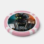 ロボット3ピンク1000ストライプのトランプのポーカーチップ ポーカーチップ (シングル)