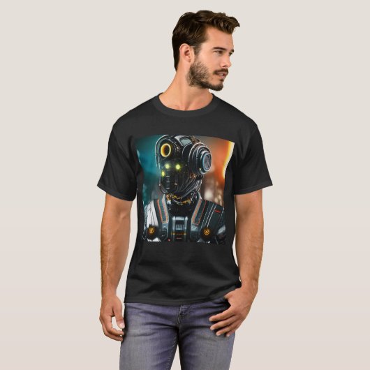 ロボット3人黒Tシャツ Tシャツ (正面フル)