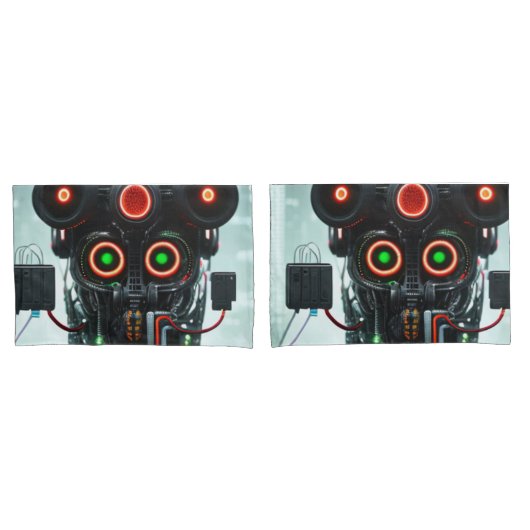 ロボット3灰色の標準枕カバーのペア 枕カバー (フロントセット)