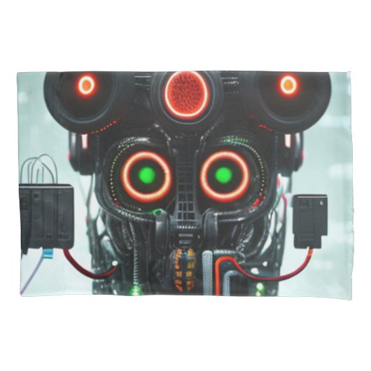 ロボット3白色標準枕ケース 枕カバー (正面)