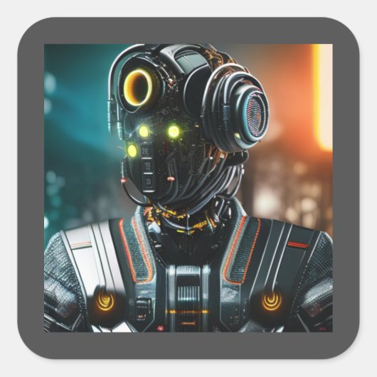 ロボット3角形ステッカー スクエアシール (正面)