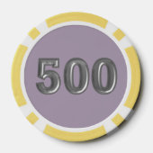 ロボット3黄色500ストライプのトランプのポーカーチップ ポーカーチップ (裏面)