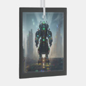 ロボット4角形ガラスオーナメント ガラスオーナメント (正面右)