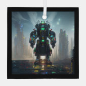 ロボット4角形ガラスオーナメント ガラスオーナメント (裏面)