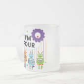 ロボット4th誕生日Tシャツとギフト フロストグラスマグカップ (正面左)