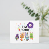 ロボット4th誕生日Tシャツとギフト ポストカード (スタンド正面)