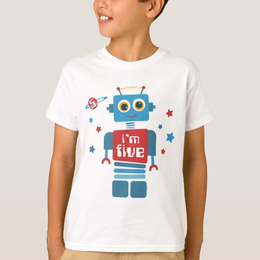 ロボット5番目の誕生日 Tシャツ (正面)