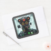 ロボット5角形ステッカー スクエアシール (封筒)