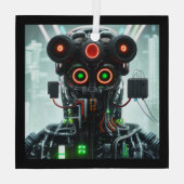 ロボット5 スクエア ガラスオーナメント (裏面)