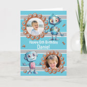 ロボット6歳の誕生日カード 2枚の写真 カード (正面)