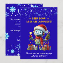 ロボット クリスマス バースデー サンクスカード