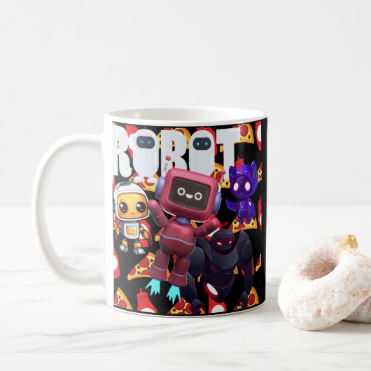 ロボット コーヒーマグカップ (ドーナツ)