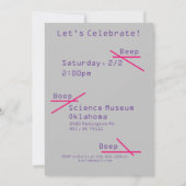 ロボット サイエンス パーティー招待状 招待状 (裏面)