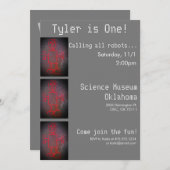 ロボット サイエンス パーティー 招待状 (正面/裏面)