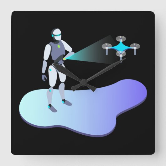 ロボット スクエア壁時計 (正面)