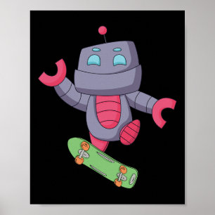 ロボット スケートボード スケーター フィンガーボード スケート ポスター
