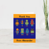 ロボット フレンズ 子供のカスタマイズ サンクス カード (正面)