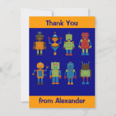 ロボット フレンズ 子供の名前入り フラット サンクスカード  サンキューカード (正面)