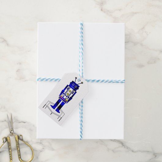 「ロボット」ボーイズギフトラベル ギフトタグ (より糸付き)