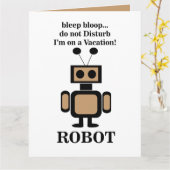 ロボット ロボティクス テクノロジー ユーモア カード (黄色い花)