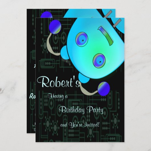 ロボット 招待状 (正面/裏面)