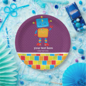 ロボット*背景色の選択 ペーパープレート (パーティー)