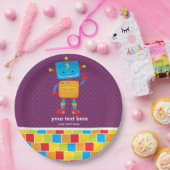 ロボット*背景色の選択 ペーパープレート (パーティー)