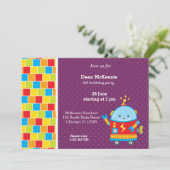 ロボット*背景色の選択 招待状 (スタンド正面)