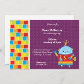 ロボット*背景色の選択 招待状 (正面/裏面)