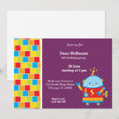 ロボット * 背景色を選択 招待状 (正面/裏面)