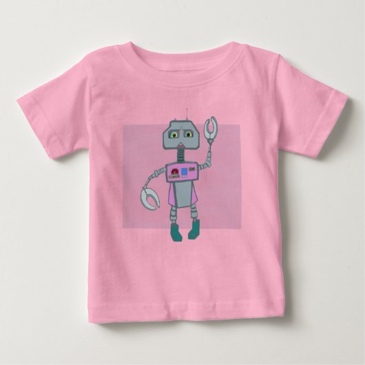 ロボット（雌）ベビー ベビーTシャツ (正面)