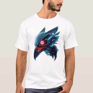 ロボット《鳥》ハヤブサ顔アート Tシャツ