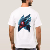 ロボット《鳥》ハヤブサ顔アート Tシャツ (裏面)