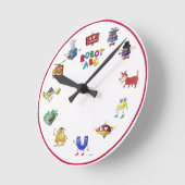 ロボットABCクロックbyジェリー狩り ラウンド壁時計 (傾斜)