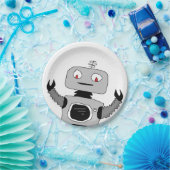 ロボットAI紙プレート子供へ誕生会 ペーパープレート (パーティー)