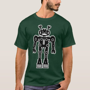 ロボットMk I - （白い輪郭） カスタマイズ -  Tシャツ