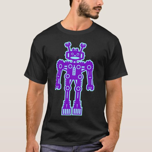 ロボットMk I - (紫と青) カスタマイズ - Tシャツ (正面)